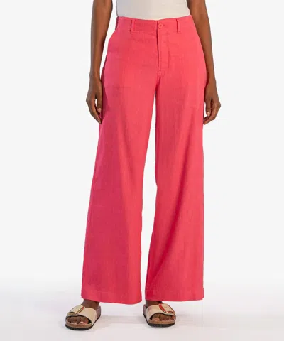 Kut From The Kloth Meg Linen Wide Leg Pants In Punch In Pink