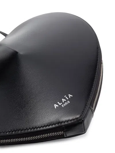 Alaïa Women Le Cœur Bag In Calfskin In Black