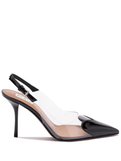 Shop Alaïa Women Le Cœur Slingbacks In Patent Calfskin In Black