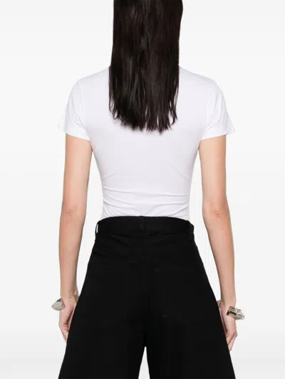 Alaïa Logo-embroidered Bodysuit T-shirt In White