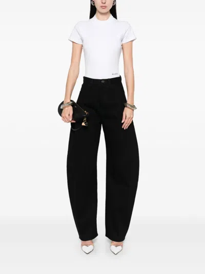 Alaïa Logo-embroidered Bodysuit T-shirt In White