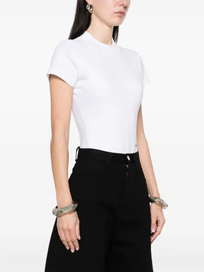 Alaïa Logo-embroidered Bodysuit T-shirt In White