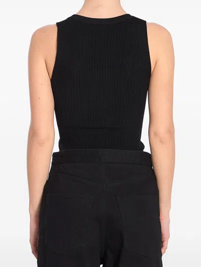 Shop Alaïa Women Sleeveless Ribbed Knit Bodysuit In Black