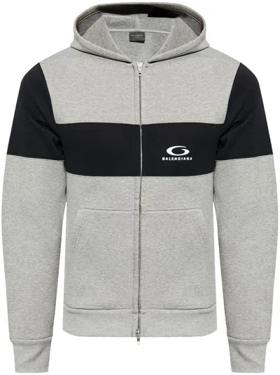 Balenciaga Jersey Hoodie Sweatshirts Grey In Gray