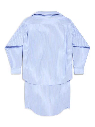 Balenciaga Layered Bb Classic Chemisier Dress In Blue