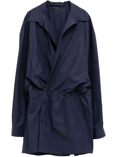 Balenciaga Shirt Mini Dress In Blue