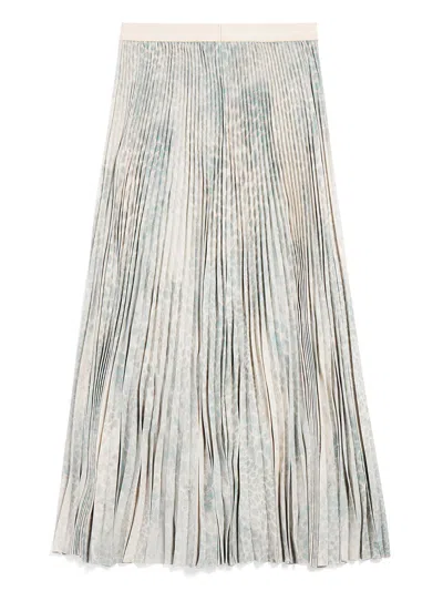 Balenciaga Pleated High Waist Midi Skirt In Gray
