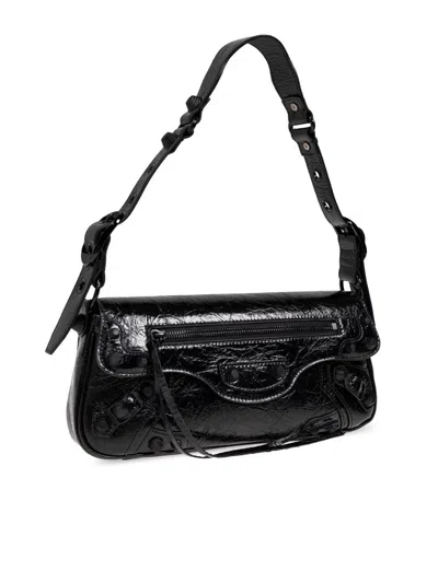 Balenciaga Black Calfskin Le Cagole Sling S Shoulder Bag In Black
