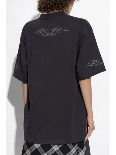 Balenciaga Graphic Logo T-shirt Fit Medium In Black