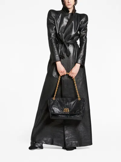 Balenciaga Medium Monaco Chain-strap Bag In Black