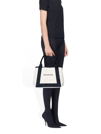 Balenciaga Women Navy Small Cabas In Multicolor