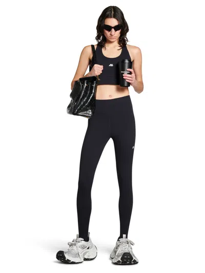 Balenciaga Sporty Reflective Logo Top Tops Black In Black