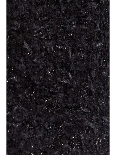 Balenciaga Cotton Tweed Knitted Midi Skirt In Black
