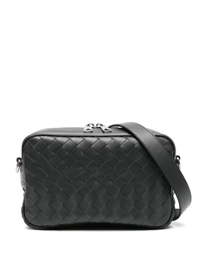 Bottega Veneta Men Camera Bag Intrecciato Piccola In Gray