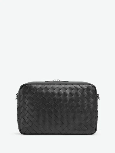 Bottega Veneta Men Camera Bag Intrecciato Piccola In Gray