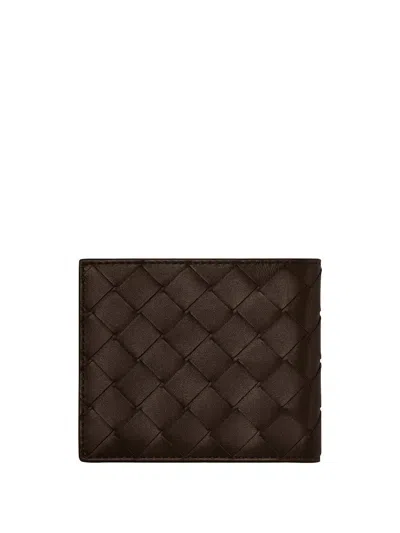 Bottega Veneta Men Intrecciato Bi-fold Wallet In Brown