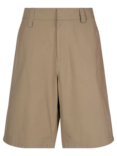Bottega Veneta Light Cotton Twill Bermuda Shorts In Multicolor