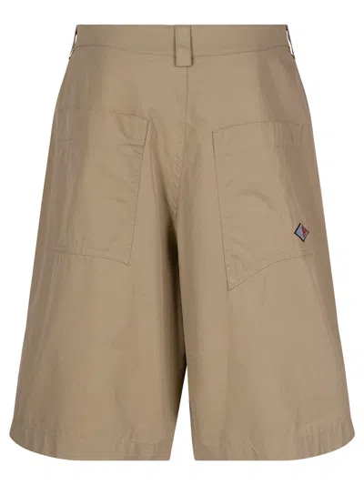 Bottega Veneta Light Cotton Twill Bermuda Shorts In Multicolor