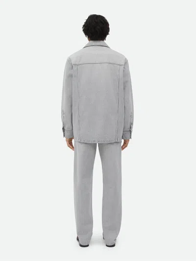 Bottega Veneta Light Grey Washed Denim Shirt In Multicolor