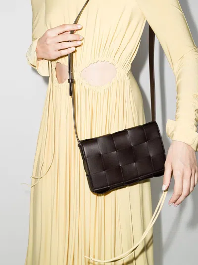 Bottega Veneta Padded Cassette Leather Cross-body Bag In Brown