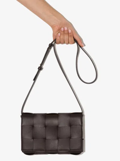 Bottega Veneta Padded Cassette Leather Cross-body Bag In Brown