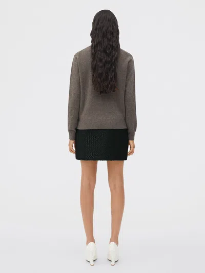Bottega Veneta V-neck Knit Sweater Ribbed Finish In Brown