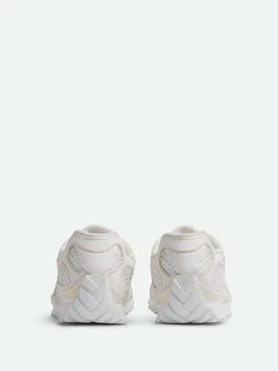 Bottega Veneta Orbit Metallic Net Runner Sneakers In White