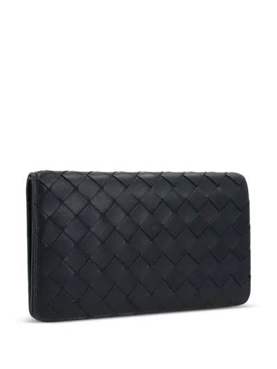 Bottega Veneta Women Pouch Intreccio In Black
