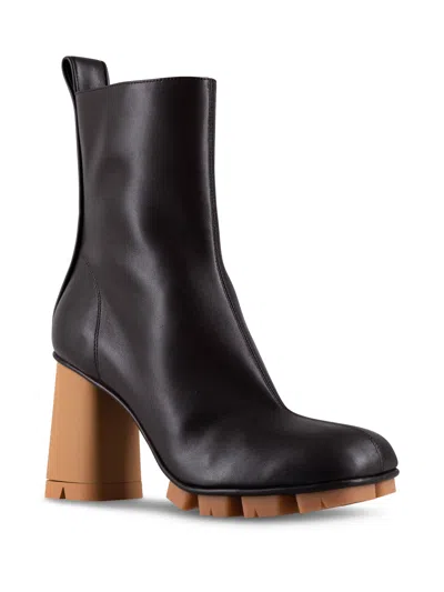 Bottega Veneta Shore 70 Nappa Leather Ankle Boots In Brown