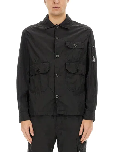 C.p. Company C.p.company Jacket With Gabardine In Black