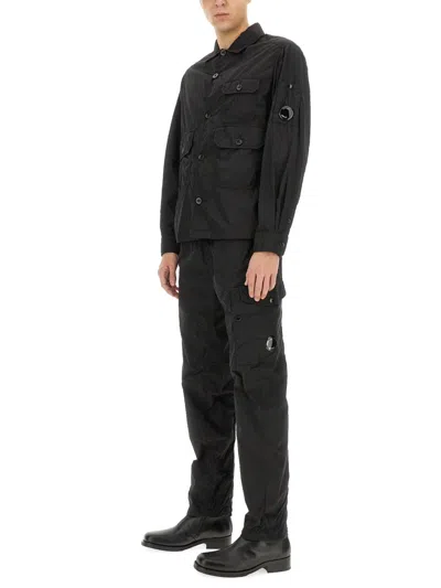 C.p. Company C.p.company Jacket With Gabardine In Black