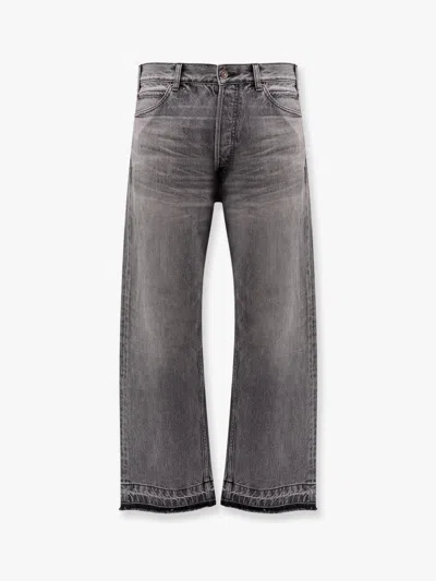 Celine Straight Leg Trousers Faded Effect In Gray