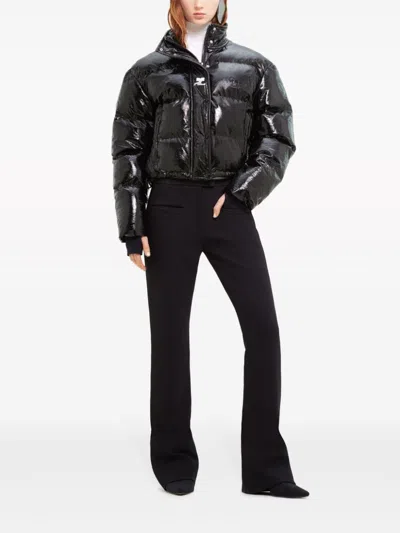 Courrèges Courreges Women Short Vinyl Down Jacket In Black