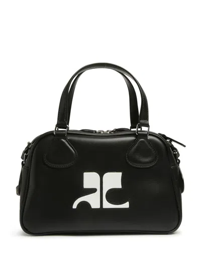 Courrèges Courreges Women Reedition Leather Bowling Bag In Black
