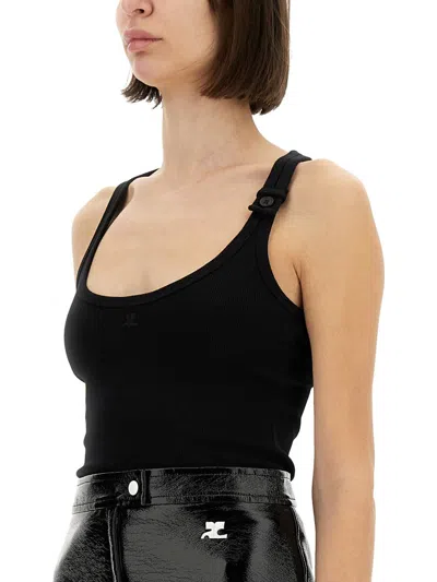 Courrèges Holistic Buckle 90s Tank Top In Black