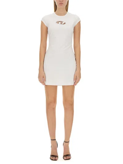 Diesel D-angiel Stretch Cotton Minidress In White