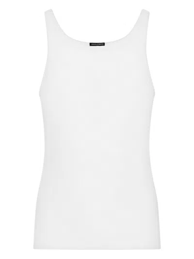 Dolce & Gabbana White Cotton Tank Top In White