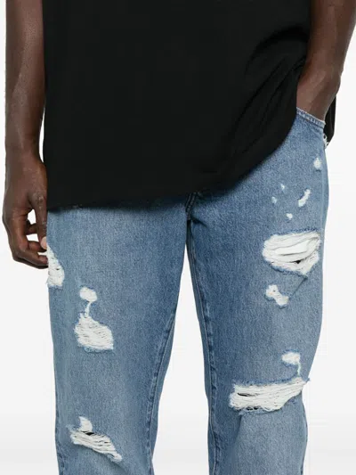 Dolce & Gabbana Classic Five-pocket Cotton Jeans With Abrasions In Blue