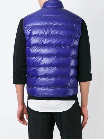 Shop Moncler Classic Padded Gilet In Blue