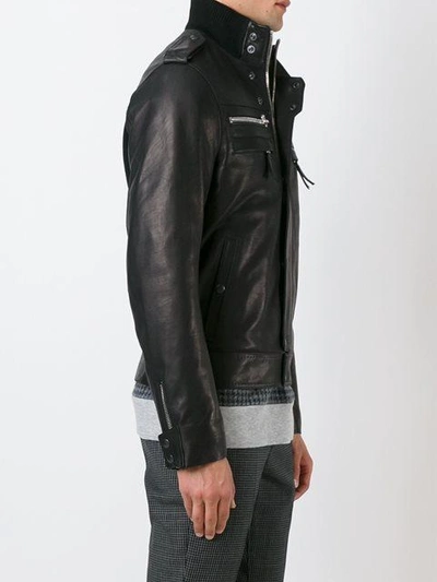 Shop Lanvin Classic Leather Jacket - Black