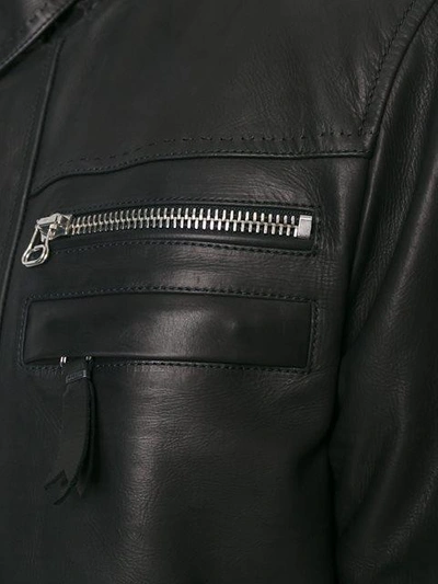 Shop Lanvin Classic Leather Jacket - Black