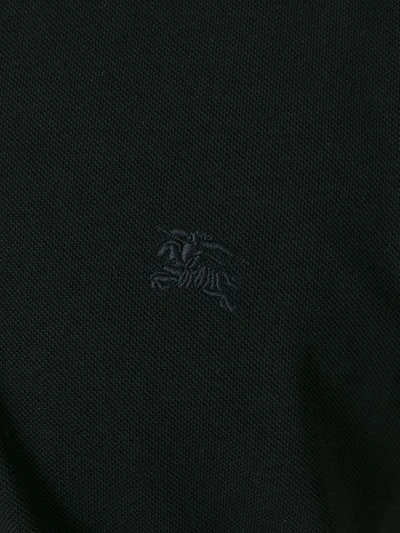Shop Burberry Check Placket Cotton Piqué Polo Shirt - Black