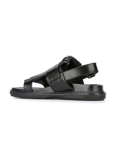 Shop Marni Fringed Flat Sandals