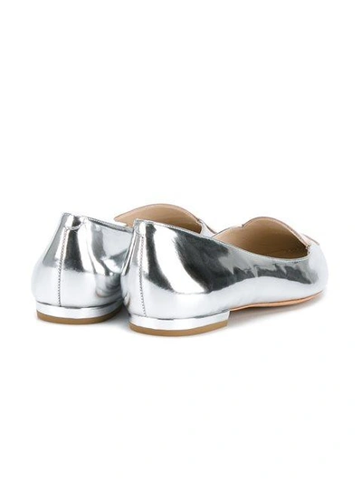 Shop Sophia Webster Silver Bibi Butterfly Ballet Flats In Metallic