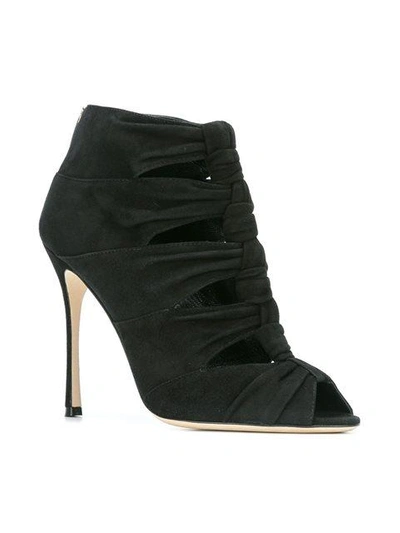 Shop Sergio Rossi Knotted High Heel Sandals In Black