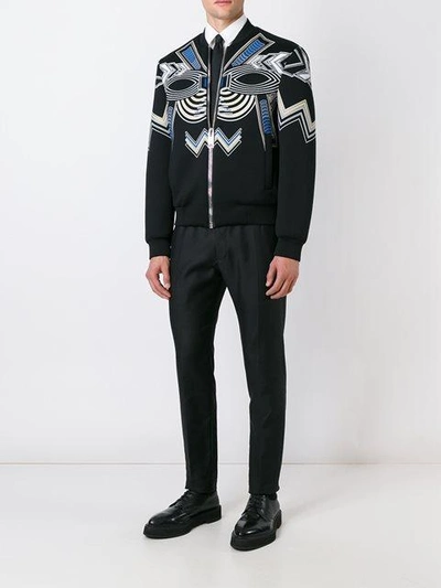 Shop Les Hommes Printed Bomber Jacket