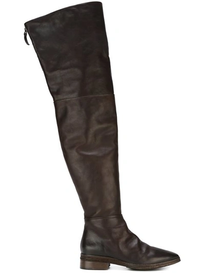 Marsèll Knee Height Zip Boots In Brown