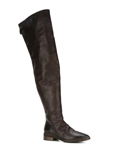 Shop Marsèll Knee Height Zip Boots In Brown