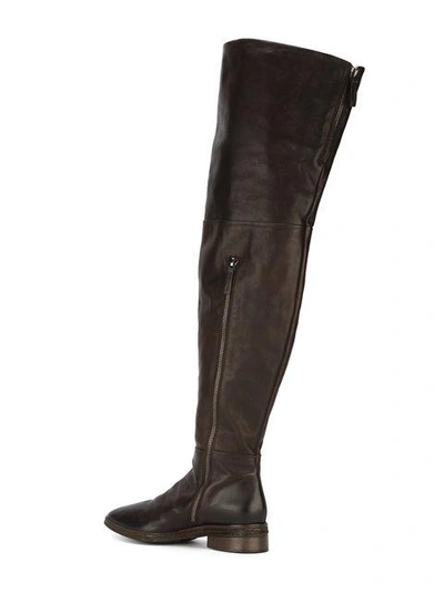 Shop Marsèll Knee Height Zip Boots In Brown