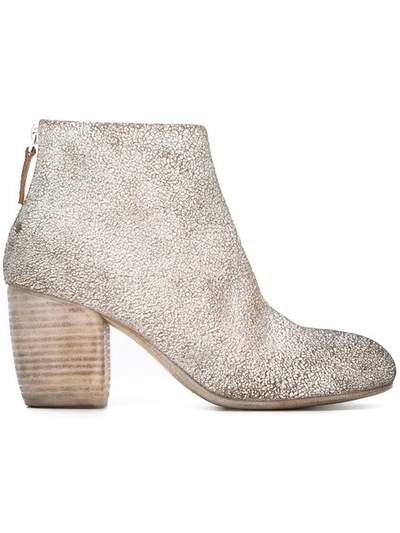 Marsèll Cracked Design Ankle Boots In White